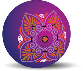 colorful globe with a spiral pattern	
