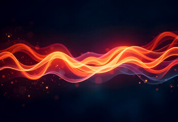 Abstract Fiery Light Waves Background