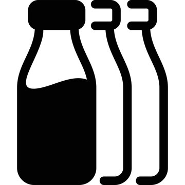 recommend clip art: Simple vector icon milk in a glass bottle