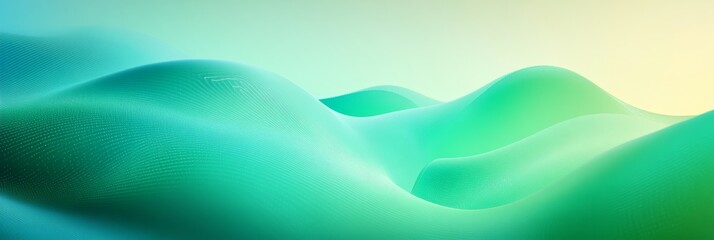 Obraz premium Technological Harmony: AI-Powered Sustainability Symbols in Futuristic Green and Blue Flow