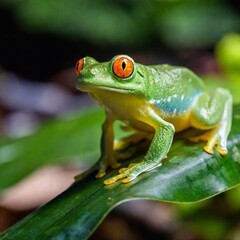 Obraz premium Glass Frog with Surrounding Wildlife 