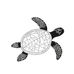 A Beautiful Artistic Representation of a Turtle Crafted with Intricate Mosaic Patterns, Showcasing Nature's Elegance and the Sea's Wonders in a Stylish Black Background.