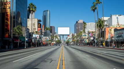 High-resolution photograph of an empty billboard with no text or images, a blank white screen,