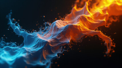 Obraz premium Abstract orange and blue background. Generative ai.