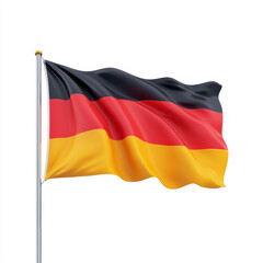 3D rendering of a waving German flag in cartoon style