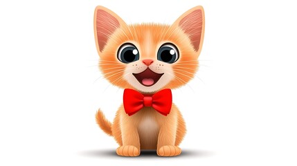 Obraz premium Charming Kitten with Festive Bow Tie