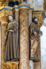 Fototapeta premium Interior view at the Charola of the Convent of Christ, magnificent Knights Templar architecture at Tomar Portugal