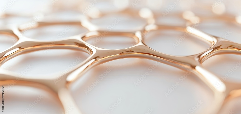 Leinwandbilder SEO relevance concept. This image features a close-up of a honeycomb structure, showcasing its intricate, hexagonal patterns in a soft, metallic hue.