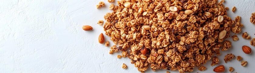 Obraz premium Delicious and nutritious granola on a surface.