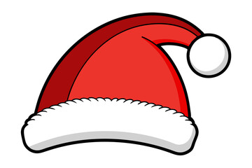 Santa Claus Hat, Christmas Festive Red Cap, Winter Holiday