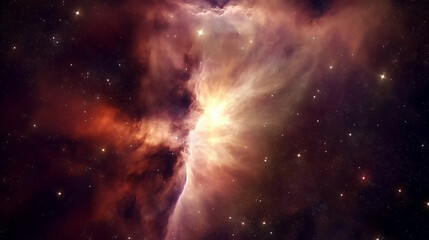 Fototapeta premium Ethereal Nebula Illuminated By Golden Light