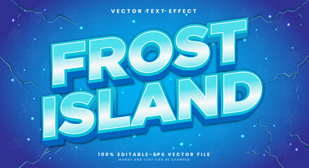 Frost Island 3d editable text effect template
