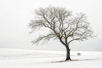 Fototapeta premium Minimalist branch tree isolated against a clean white background highlighting its simplicity and serenity, minimalism, serenity, isolated, simplicity, simple composition