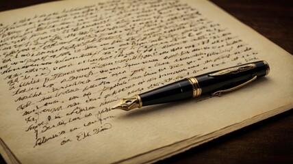 Fountain Pen on Written Page
