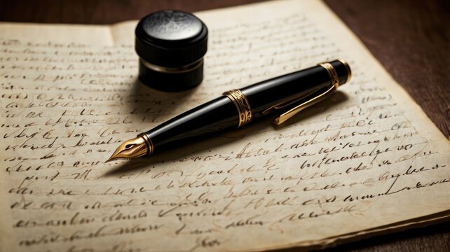 Fountain Pen on Written Page