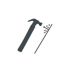 Hammer and nails icon stock illustration