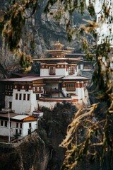 Obraz premium Tiger's Nest Monastery on a cliff in Bhutan