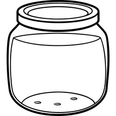 cartoon object of clear empty glass jar