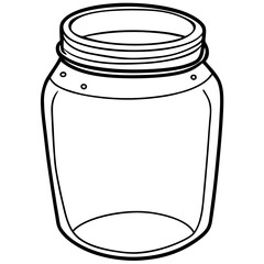 cartoon object of clear empty glass jar