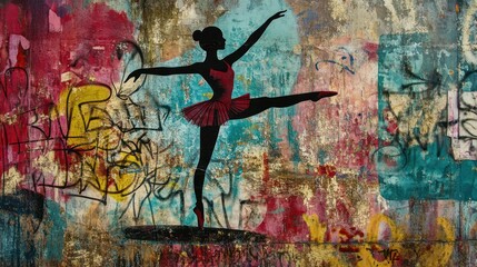 Fototapeta premium Graffiti Ballerina