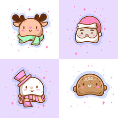 A set of cut illustrations for christmas