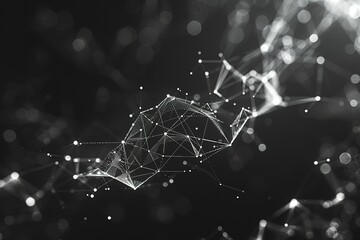 Abstract polygonal space low poly dark background with connecting dots and lines. Connection structure