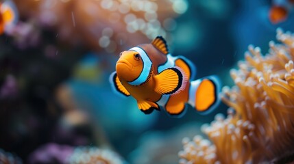 Colorful Clownfish in Coral Reef