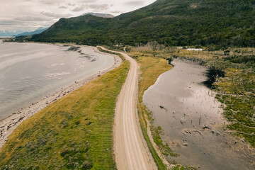 Mountains and Autumn Leaves in Ushuaia, Argentina