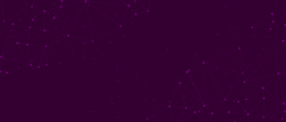 Vector abstract dots and lines on purple background, constellations wallpaper