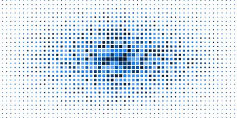 Blue Halftone square Pattern for web design, UI/UX, and technology backgrounds with a minimalist style.