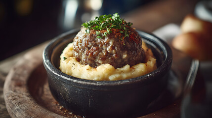 The Rich Culinary Heritage of Scottish Haggis Involving Sheep's Offal and Oats, Seasoned with a Melange of Spices