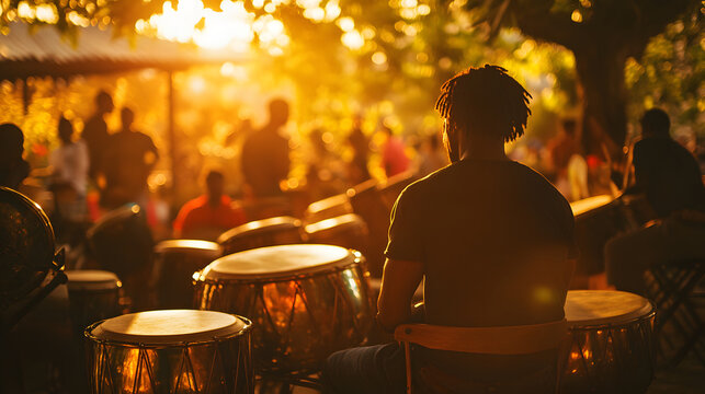 Buzzing Caribbean Steel Drum Workshop - Artists Crafting Melodic Instruments in Tropical Serenity