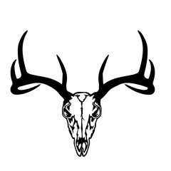 Naklejka premium Deer Head Skull Illustration 
