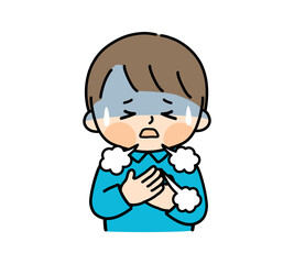 息苦しさを感じる子供のイラスト