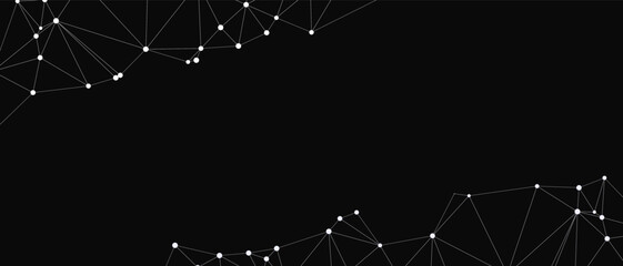 Vector abstract dots and lines on black background, constellations wallpaper