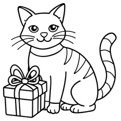  cat with gifts