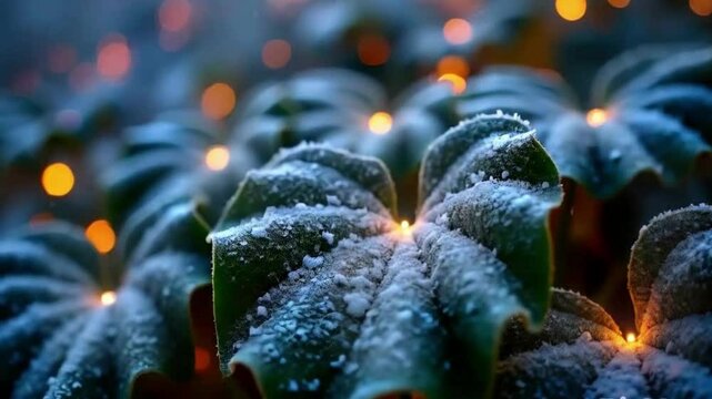 Glowing leaves with particles 4k video animation video