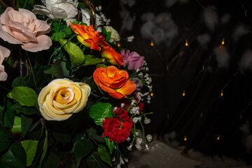 Synthetic Rose Bouquet Craft Decoration for Party Events, Weedings, Celebrations
