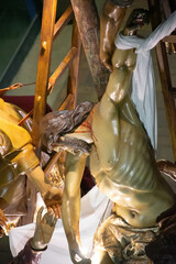 sculpture of Christ on the cross in spanish holy week