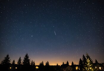 Fototapeta premium Lapland snowy landscape, Christmas starry night wallpaper