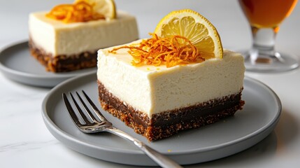 Create a zesty no-bake lemon cheesecake with candied lemon zest at home for a refreshing dessert experience