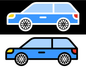 Coupe car illustration ideal for transportation needs, showcasing comfort, safety, and efficiency. Perfect for modern family travel