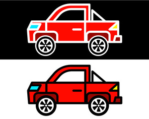 Truck car illustration ideal for transportation needs, showcasing comfort, safety, and efficiency. Perfect for carrying stuff