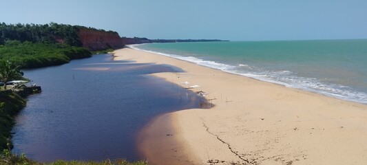 beach brazilian coast sea atlantic ocean sunny day natural beauty bahia brazil holidays