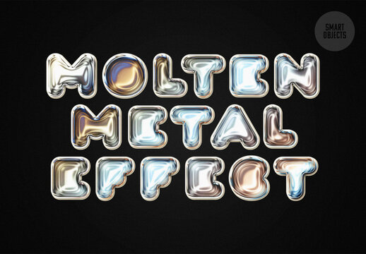 Molten Metal Effect for Text & Logo Mockup