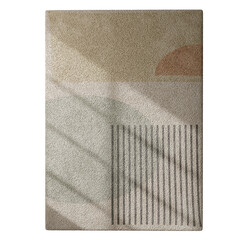 A rug with a pattern of stripes and squares