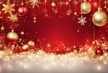 red christmas background with balls