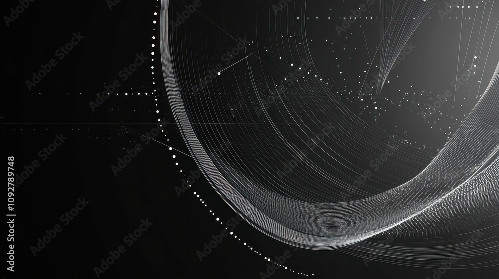 Wall mural futuristic, minimal font with thin lines and spaced-out characters