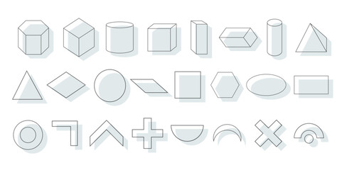 Simple geometric shapes, modern symbols