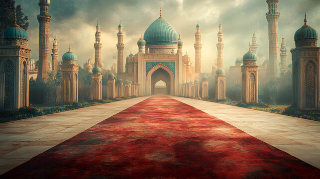 Stylish and Creative Contemporary Saudi Arabian Background for Professional PPT with Central Text Area